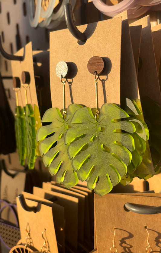 Monstera Earrings